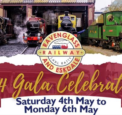 Poster for 2024 Gala Celebrations at Ravenglass & Eskdale Railway in Ravenglass, Cumbria