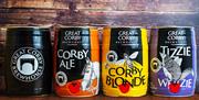 Kegs from Great Corby Brewhouse - Corby Ale, Corby Blonde, and Tizzie Whizie