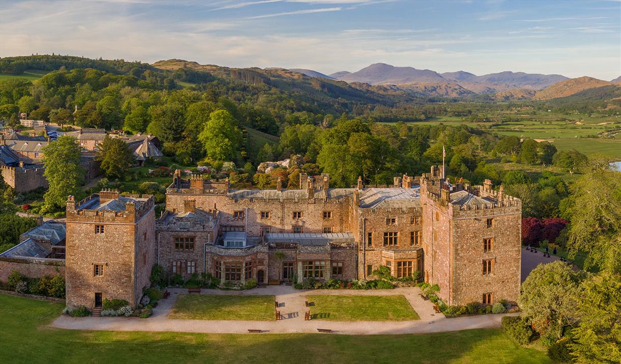 View from Above of Muncaster Castle in Ravenglass, Lake District