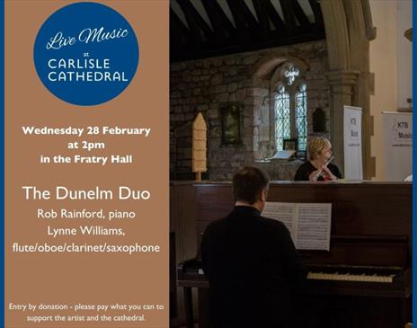 Poster for Free Live Music at Carlisle Cathedral: The Dunelm Duo
