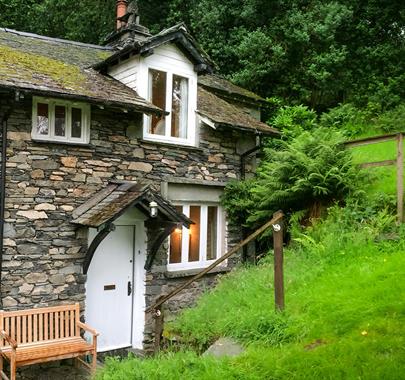 Exterior and entrance at 3 Tarn Cottages in Grasmere, Lake District