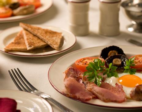 Full English breakfast at Lattendales Guest House in Ambleside, Lake District