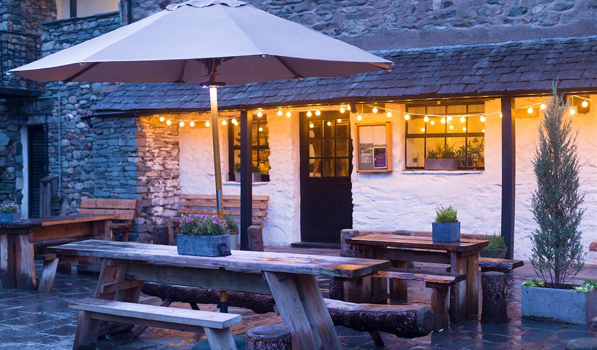 Outdoor Seating at Sticklebarn in Great Langdale, Lake District