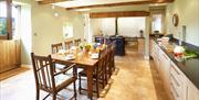 Kitchen and Dining Area at Glassonby Old Hall in Glassonby, Cumbria