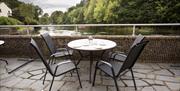 Terrace Dining at Riverside Restaurant at Whitewater Hotel in Backbarrow, Lake District