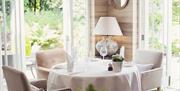 Dining Set-up in the Garden Room at The Gilpin Hotel & Lake House in Windermere, Lake District
