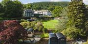 Aerial View of the Shepherd Huts and Another Place, The Lake, Ullswater in Watermillock, Lake District