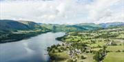 Aerial View of Another Place, The Lake, Ullswater in Watermillock, Lake District, Surrounded by Beautiful Lake District Scenery