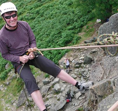 Abseiling with More Than Mountains near Coniston, Lake District