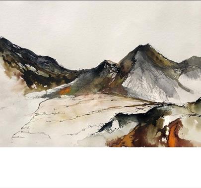 Abstract Ink and Watercolour Landscapes from a Quirky Workshop in Greystoke, Cumbria