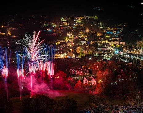 Aerial Photo of Ambleside Christmas Lights in Ambleside, Lake District
