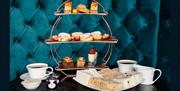 Photo of the Afternoon Tea Cake Stand and Sandwiches Available from The Apple Restaurant at Applegarth Villa Hotel in Windermere, Lake District
