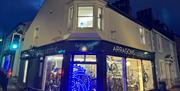 Nighttime View from Outside of Arragon's Cycle Centre in Penrith, Cumbria