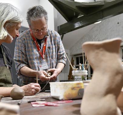 Visitors at the Pottery... Beginners and Improvers Workshops at Brewery Arts in Kendal, Cumbria