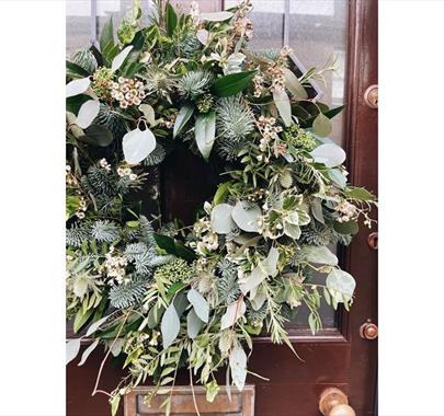 Wreath Made at the Contemporary Wreath Making With Forage And Foliage at Brewery Arts in Kendal, Cumbria