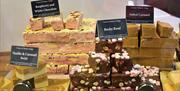 Fudge selection at The Chocolate Factory Hawkshead in the Lake District