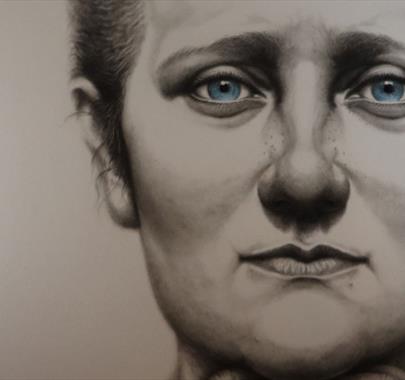 Portrait of Beatrix Potter by Hideyuki Sobue at Allan Bank in Grasmere, Lake District