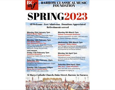 Barrow Classical Music Foundation Spring Season in Barrow-in-Furness, Cumbria