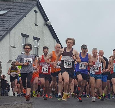 Participants in the Bendrigg 10k & 4k Challenge near Kendal, Cumbria