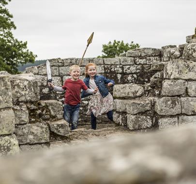 Children at the Kids Rule! at Birdoswald Roman Fort in Brampton, Cumbria