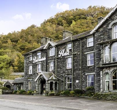 Exterior and Entrance to The Borrowdale Hotel in Borrowdale, Lake District