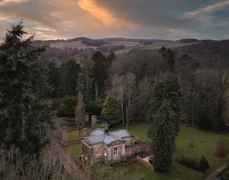 Sunset Drone Photo of a Boutique Retreats Cottage in the Lake District, Cumbria