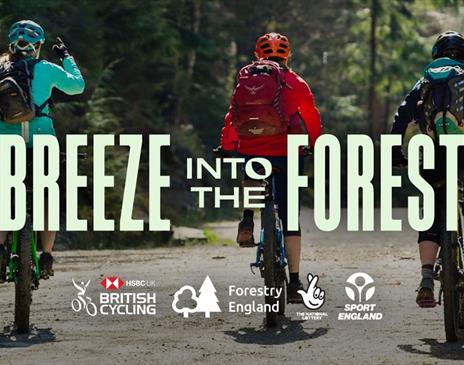 Poster for the Breeze into Whinlatter Forest Events, including sponsorship logos, promoting the Gorse Trail Events at Whinlatter Forest in the Lake Di