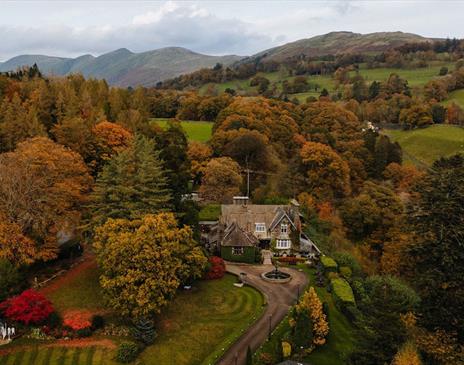 Aerial Photo of Broadoaks Country House Hotel in Troutbeck, Lake District