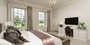 Luxurious Double Bedroom with Wall Mounted Television at The Fitz in Cockermouth, Lake District