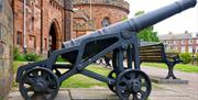 Cannon at the Citadel in Carlisle on the Cumbrian Crenellations tour by Cumbria Tourist Guides