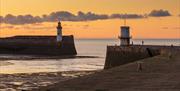 Sunset at Whitehaven Harbour on the Traiders and Raiders tour by Cumbria Tourist Guides