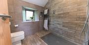 Bathroom with Walk-in Shower at Cow Barn in Duddon Bridge, Lake District