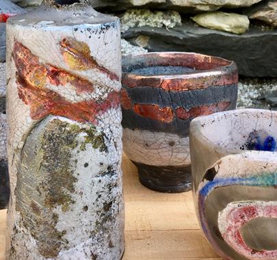 Raku Pottery made at Cowshed Creative in Staveley, Lake District