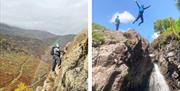 Visitors Scrambling and Canyoning with Crags Adventures in the Lake District, Cumbria