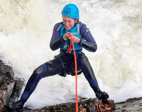 Visitor Ghyll Scrambling with Crags Adventures in the Lake District, Cumbria