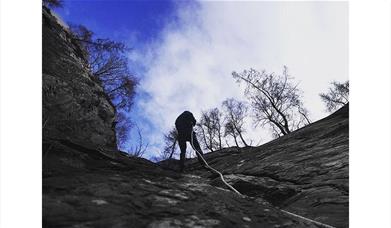 Visitor Abseiling in the Lake District with Crags Adventures