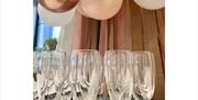 Balloons and Champagne Flutes at Crooklands Hotel in Milnthorpe, Cumbria