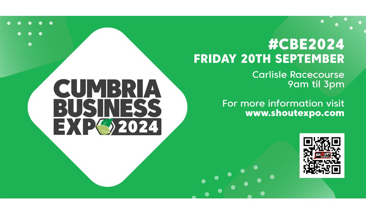 Poster for Cumbria Business Expo 2024 at Carlisle Racecourse in Carlisle, Cumbria
