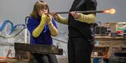 Glassblowing experiences for children at Cumbria Crystal in Ulverston, Cumbria