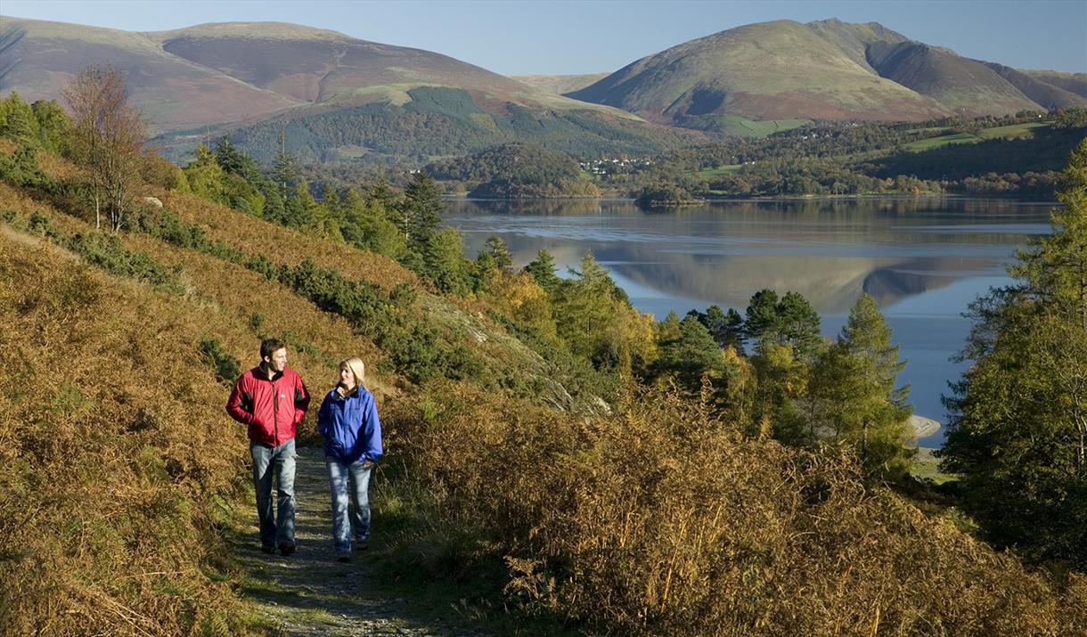 Walkers Enjoying a Lakeside Walk on a Walking Holiday from The Carter Company in the Lake District, Cumbria