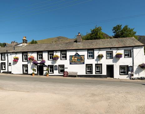 Exterior and Flowers in Bloom at The Horse and Farrier Inn in Threlkeld, Lake District