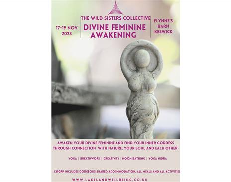 Poster for the Divine Feminine Awakening Retreat held in Borrowdale, Lake District