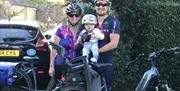 Family with Infant Cycling with E-Bike Safaris Ltd in the Lake District, Cumbria