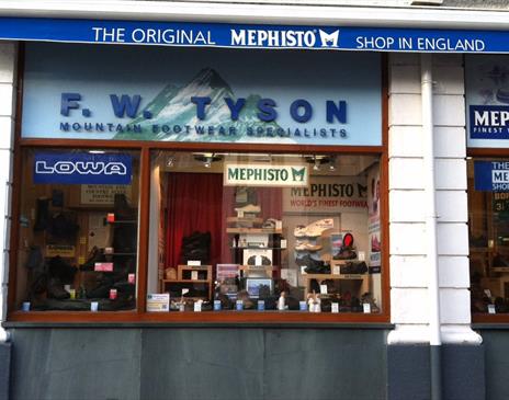 Shopfront at F W Tyson in Ambleside, Lake District