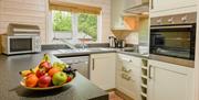 Self Catered Kitchen at Woodlands Pine Lodges in Meathop, Lake District