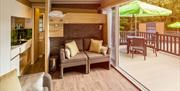 Living Space in Glamping Pods at Coniston Park Coppice in Coniston, Lake District