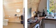 Interior and Shower Room at Universally Accessible Glamping Pods at Troutbeck Head in Troutbeck, Lake District