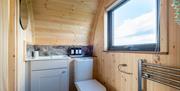Toilet and Sink inside a Pod at Eden Heights Glamping in Appleby-in-Westmorland, Cumbria