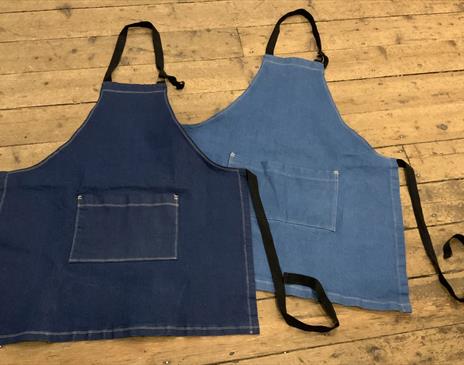 Aprons from the Apron Workshop with Jeanette Hanna at Farfield Mill in Sedbergh, Cumbria