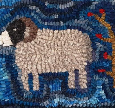 Rag Rug from the Hook a Sheep, Hare, or Hen Workshop with Jane Cook at Farfield Mill in Sedbergh, Cumbria